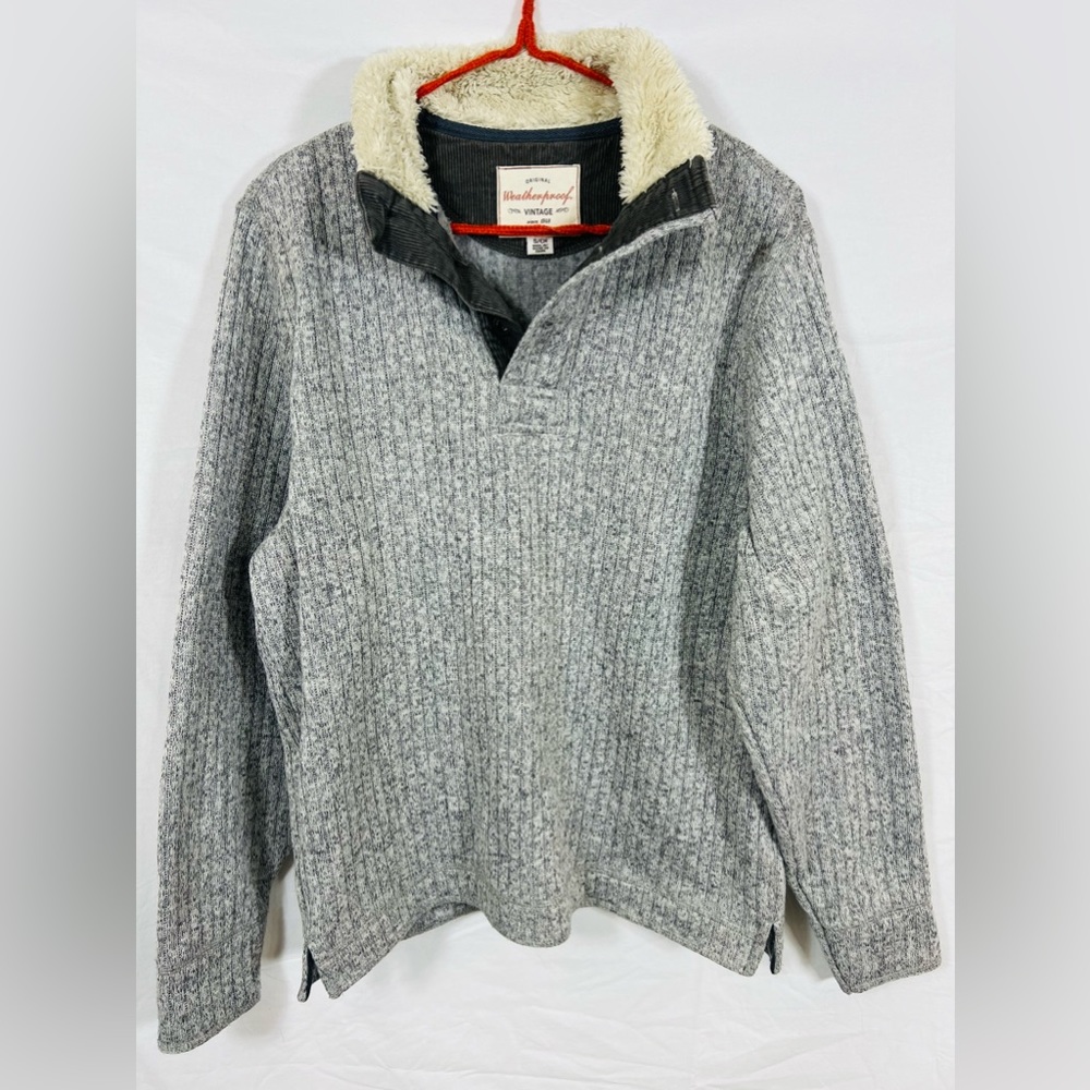 Original Weatherproof Vintage Mens Grey 1/4 Zip Pullover